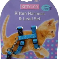 Hemmo And Co Harnais Et Laisse à Pois Pour Chaton 8 Hemmo And Co Harnais Et Laisse à Pois Pour Chaton -dog food shop CH4202 Spotty Blue Kitten Harness LR