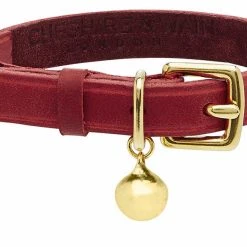 Cheshire & Wain Collier Pour Chat En Cuir Rouge Chester