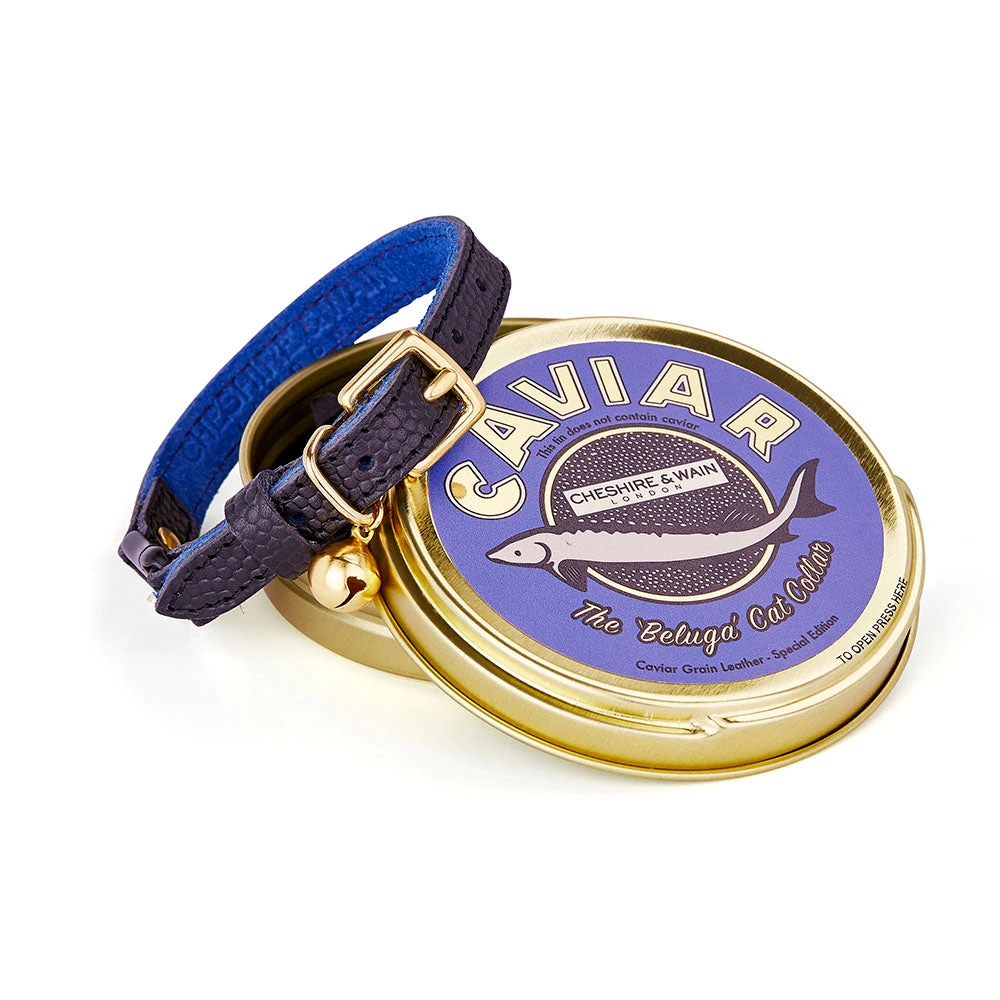 Cheshire & Wain Collier Pour Chat En Cuir Beluga Caviar 1 Cheshire & Wain Collier Pour Chat En Cuir Beluga Caviar