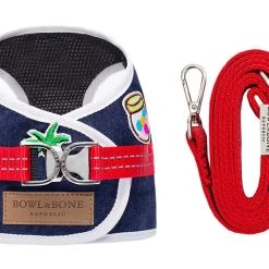 Bowl And Bone Harnais Denim Avec Laisse