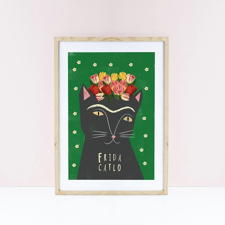 Niaski Affiche Chat Frida Catlo 1 Niaski Affiche Chat Frida Catlo