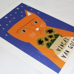 Alternative view of Niaski Affiche Chat Vincat Van Gogh