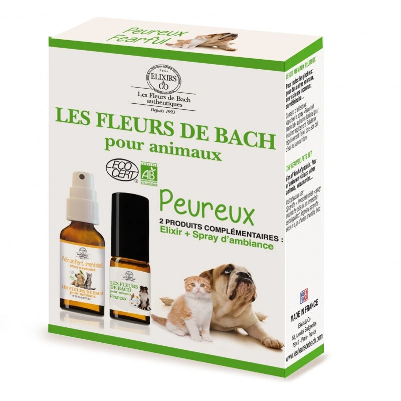 Elixirs & Co Coffret Fleurs De Bach Chiens Et Chats Peureux 1 Elixirs & Co Coffret Fleurs De Bach Chiens Et Chats Peureux