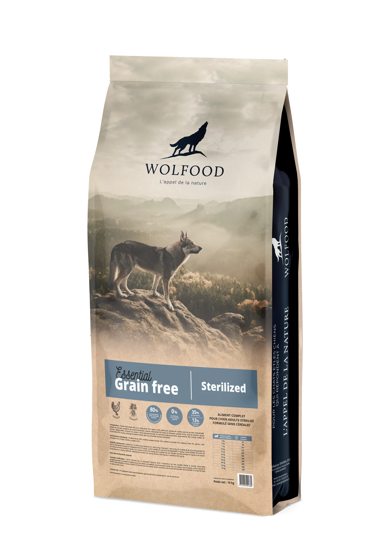 Croquettes Pour Chien Sans Céréales Wolfood Essential Sterilized 1 Croquettes Pour Chien Sans Céréales Wolfood Essential Sterilized