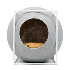 Meyou Paris Le Cube Meyou 63 Meyou Paris Le Cube Meyou -dog food shop web cat cube metal light grey meyou paris front