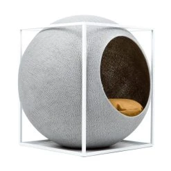 Meyou Paris Le Cube Meyou 64 Meyou Paris Le Cube Meyou -dog food shop web cat cube metal light grey meyou paris side