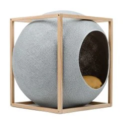 Meyou Paris Le Cube Meyou 62 Meyou Paris Le Cube Meyou -dog food shop web cat cube wood light grey meyou paris side
