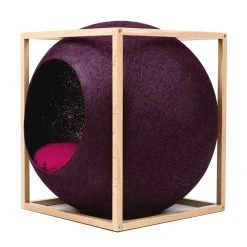 Meyou Paris Le Cube Meyou 52 Meyou Paris Le Cube Meyou -dog food shop web cat cube wood plum meyou paris side